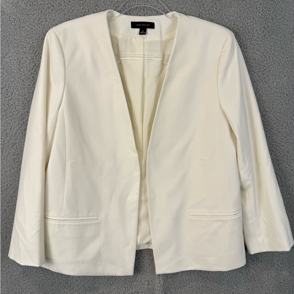 Ann Taylor Women's Cream open front blazer 12